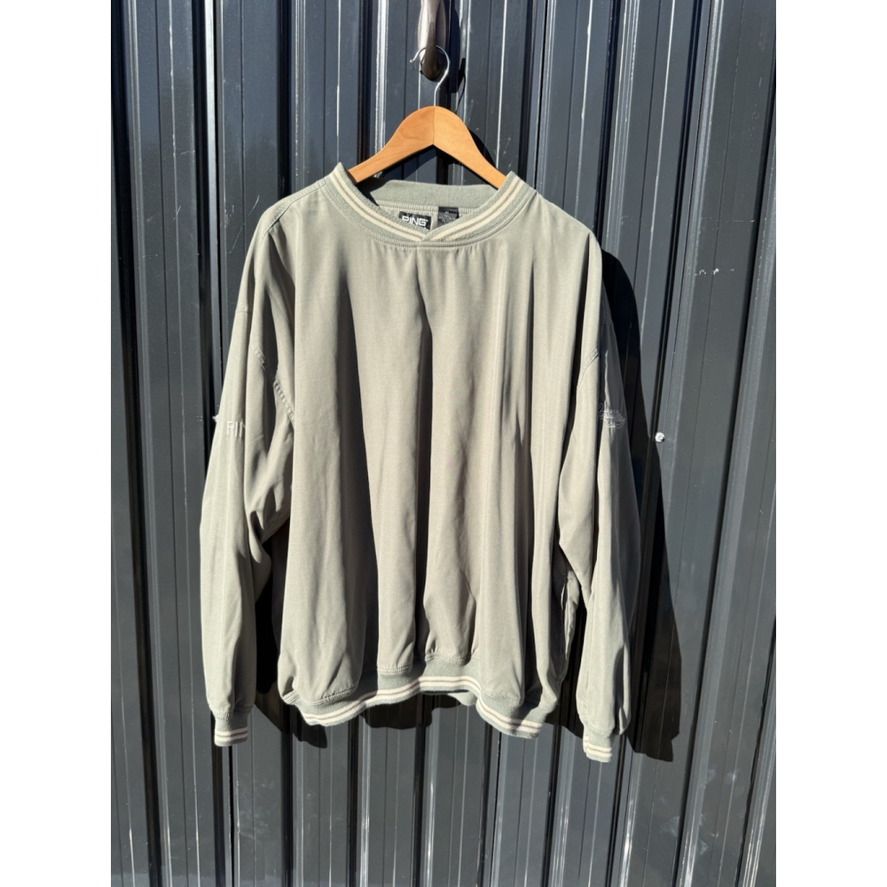 VINTAGE? Ping Jacket Mens XL Sage Green Golf Coat Pull Over Windbreaker Y2K